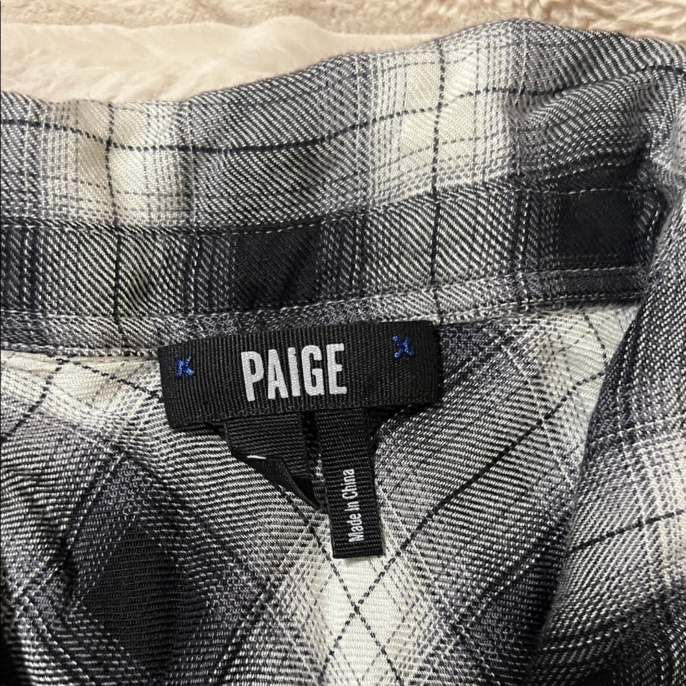 PAIGE Black and White Checkered Shirt - Picture 2 of 4